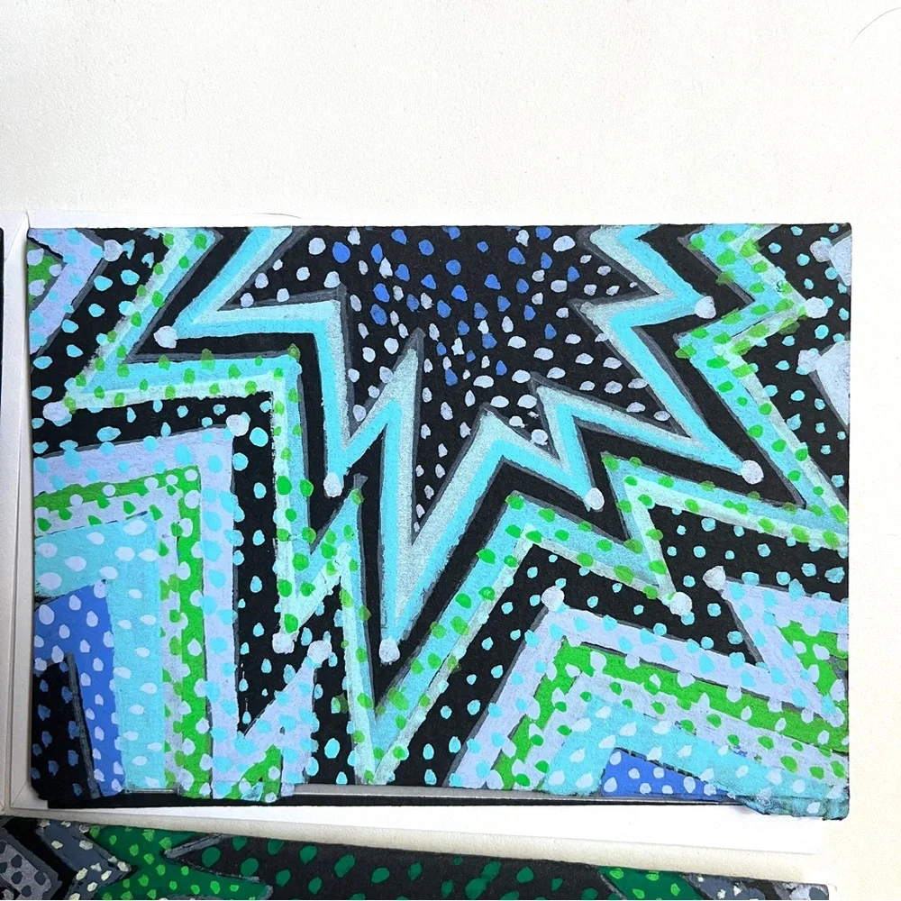 Colorful Patterned Cards-Artist Designed & Painted. Very Special Luxury Cards